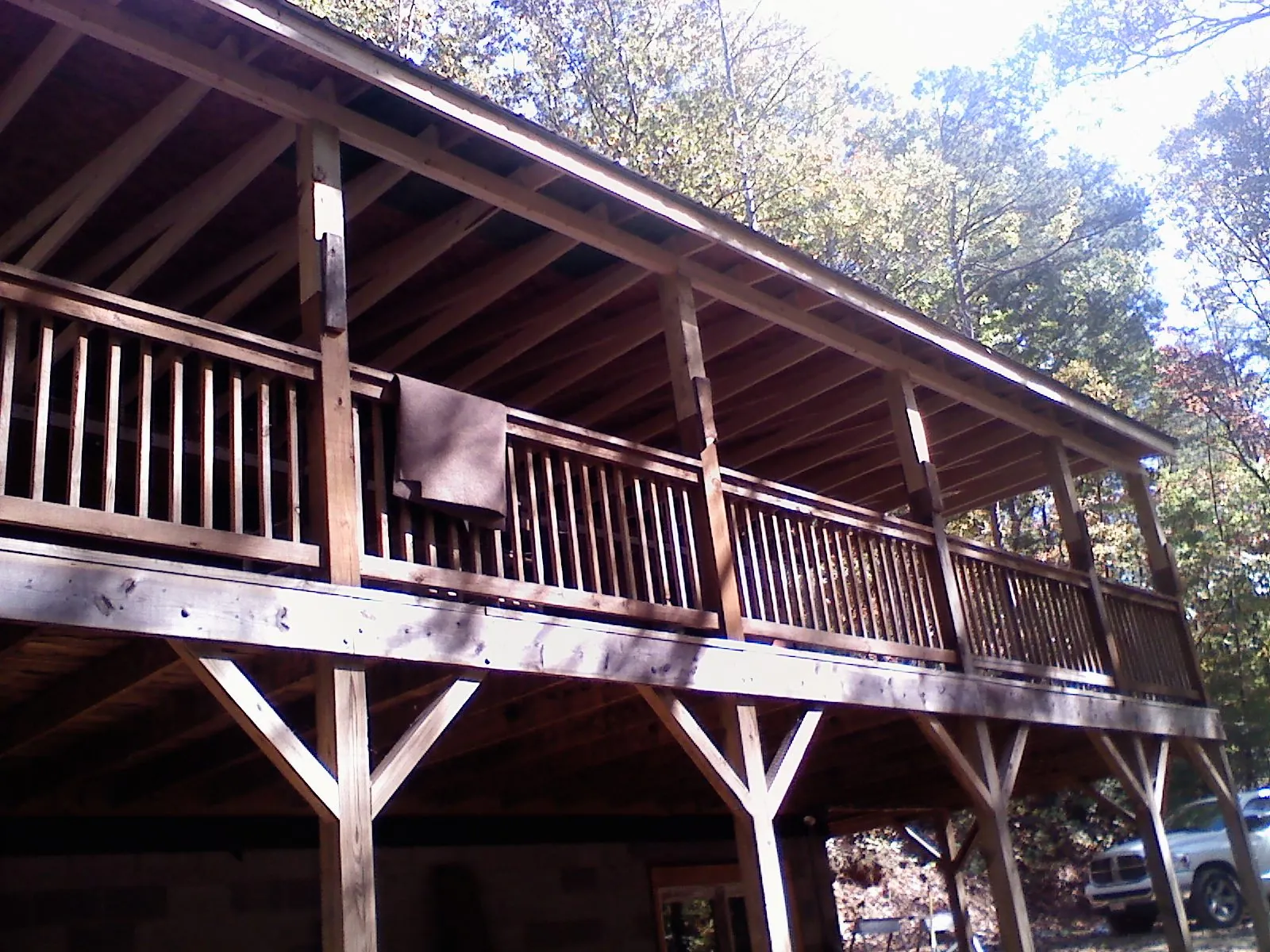 Timber framing under a new elevated porch and deck — Roof Leak Repair in Biloxi by Roofing Brothers